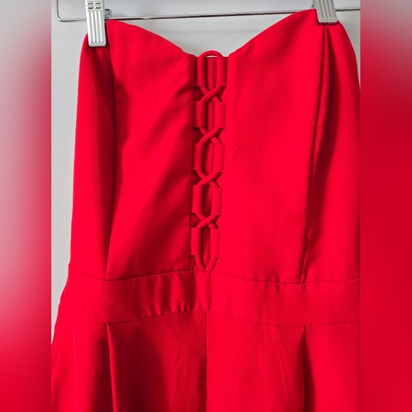 ADELYN RAE Red Sweetheart Neckline Strapless Jumpsuit.Size Small - Picture 5 of 12